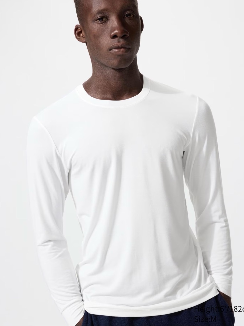George Mens White Long-Sleeve Crewneck Shirt